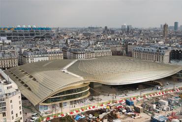 Les Halles bevásárlóközpont és közlekedési csomópont lefedése - építészek: Patrick Berger, Jacques Anziutti - forrás: AGC