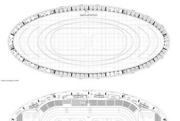 Nemzeti Korcsolyázó Központ, terv, alaprajzok - építész: Vass-Eysen Áron, Máté Tamás (BIVAK)