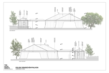 Babérliget Rendezvénypavilon homlokzat - építész: Buday Zsolt
