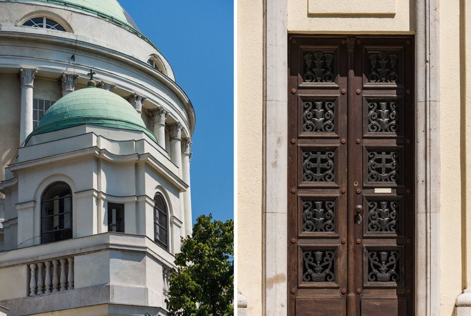 Részletek a Magyarok Nagyasszonya templomról, a volt Rezső téri I. Ferenc József emléktemplomról (Fotó: Kis Ádám – Lechner Tudásközpont)