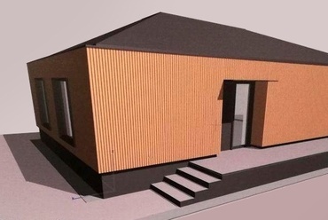 A Marylandi Egyetem, az Óbudai Egyetem és A MOME által kidolgozott Cube House projekt külső látványterve., Forrás: e-gepesz.hu