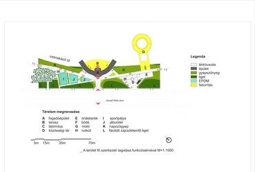 Átnézeti terv, A hajdúszoboszlói strandfürdő csónakázó tó DNY-i területének környezetalakítása, Megosztott III. díjas terv, Tervezők: Losoncz D. Tibor, Aladžić Viktorija DLA, Stojković Jastra, 2019.