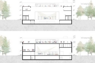 CC DD metszetek - építész: Karácsony Tamás, Kovács Károly Lehel, Szökő Kristóf István