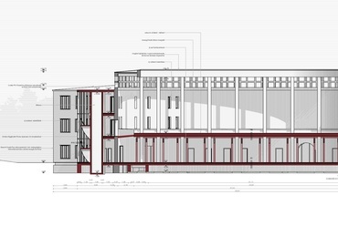 m4 metszet, Ferences Rehabilitációs Központ - építész: Telek Zsófia