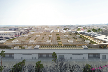 A Paris Expo Porte de Versailles területén épülő tetőfarm látványterve. Kép: Agripolis