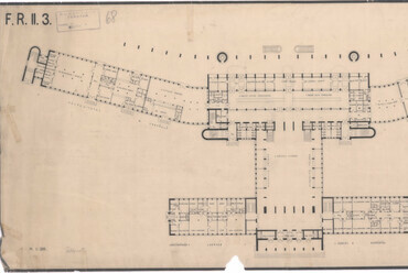 A fogadó épület földszintjének alaprajza, 1953– Lechner Tudásközpont, Dokumentációs Központ  Tervtár, UVATERV gyűjtemény, ÁMTI