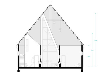 Sigurd Larsen: A Dortmannhof bővítése, Essen, 2020. Keresztmetszet.