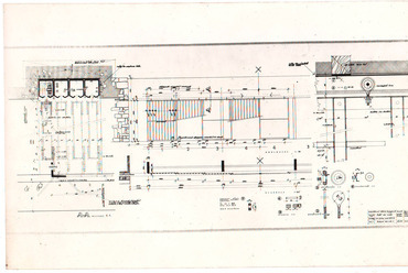  A részlettervekről egyelőre ez az egy fotó került elő Pázmándi Margit hagyatékából: a büfé rácsának kialakítását ábrázolja.