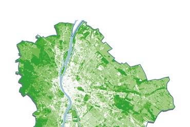 Budapest zöldfelület intenzitás térképe. Fotó: Budapest Főváros Városépítési Tervező Kft., 2015