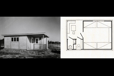 Molnár József földszintes nyaraló típusterve alaprajzzal -  fotó forrás: Tér és Forma – alaprajz: Magyar Építészeti Múzeum, Molnár József hagyatéka