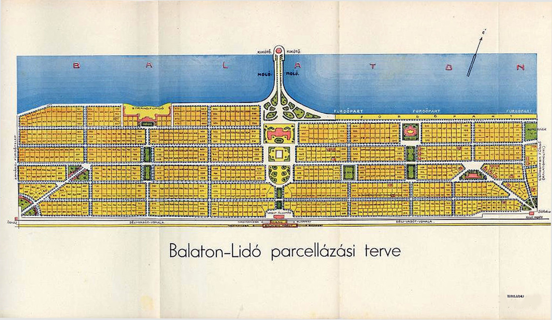 Balaton-Lidó parcellázási terve – Vári-Vidos Tibor – forrás: Balaton-Lidó blog