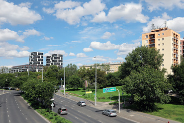 Újpesti Metrodom Panoráma Lakópark –  terv: Hajnal Zsolt, Kendelényi Péter, Hajnal Építész Iroda Kft.  – fotó: Juhász Norbert