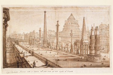 Huszonévesen kezdett el vedutákat, azaz városi látképeket rajzolni. Giovanni Battista Piranesi: A római Circus Maximus rekonstrukciója, 1750–1751 körül. Kép © Staatliche Museen zu Berlin, Kunstbibliothek / Volker-H. Schneider