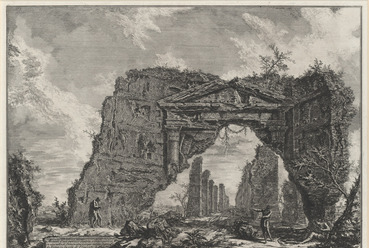 Ekkoriban már pápai megbízásra is dolgozott, és rendszeresen vett részt régészeti feltárásokon. Giovanni Battista Piranesi: Domiciánusz villájának portikuszmaradványa, 1766. Kép © Staatliche Museen zu Berlin, Kupferstichkabinett / Anna Russ