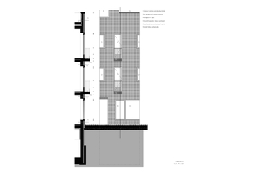 Társasház, Miskolc – falmetszet – Terv: Peitl Péter / BME Építészmérnöki Kar Lakóépülettervezési Tanszék