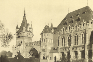 Budapest, Vajdahunyad vára 1896-ban, tervező: Alpár Ignác, kivitelező: Neuschloss Ödön és Marcell (Budapest Főváros Levéltára, HU_BFL_XV_19_d_1_01_009) 