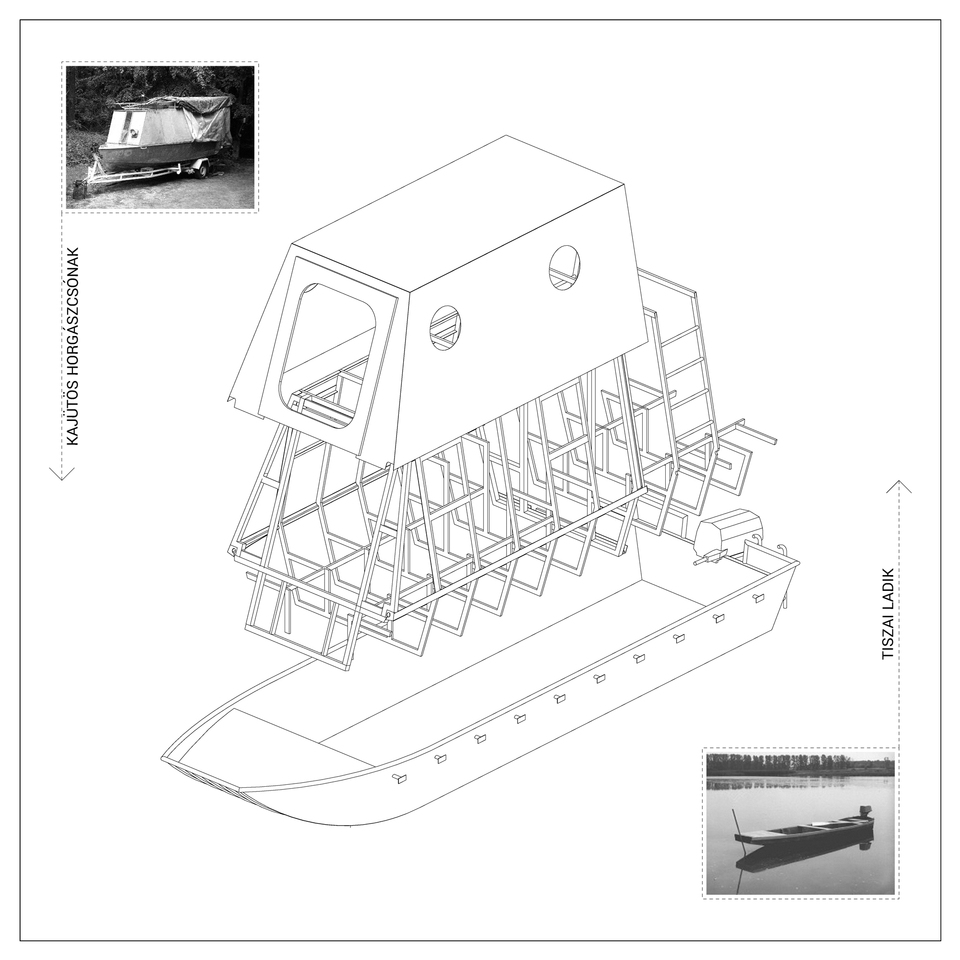 Sneci – Lakóhajó a Tisza-tavon – terv: Bene Tamás