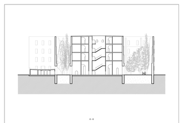 E-E metszet – Temető – építész: Baki Áron