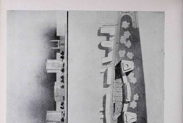 Gádoros Lajos, Jankovich István, Málnai László és Preisich Gábor a budapesti szállodasorra beadott és megvásárolt terve 1946-ból (Tér és Forma, 1946/7-9., 96. o.)