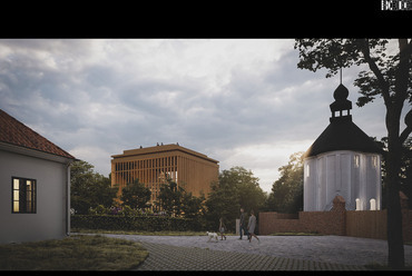 A jáki templomhoz tartozó épületegyüttes fejlesztése. Tervező: Budapesti Műhely