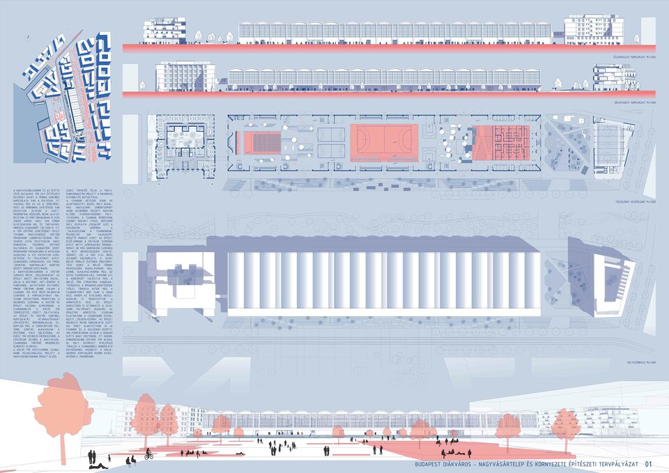 A 4n Építésziroda terve a 'Budapest Diákváros és Nagyvásártelep környékének rendezése' pályázaton 