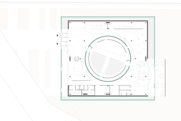 Infó- és tudástároló // Központ – földszinti alaprajz – Csiha András diplomaterve