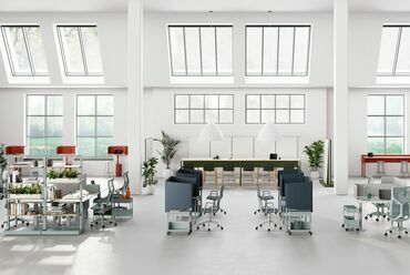 A Herman Miller OE1 Workspace Collection az agilis és optimális tervezési lehetőségeknek széles a skálája. Forrás: Europa Design