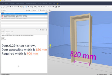 Nyílás minimális méretének ellenőrzése a BIM modell segítségével Solibri Office programban