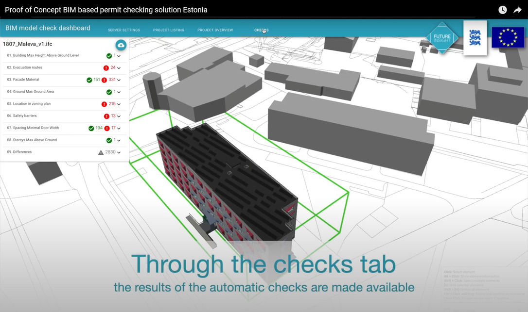 Észtország – kezelőfelület BIM modell alapú engedélyeztetés ellenőrzésére [1]