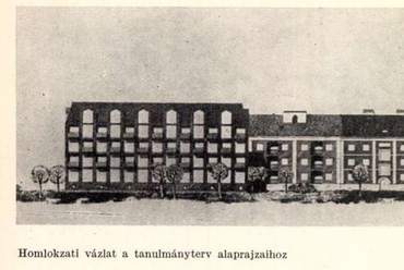 Jánossy György: Lakóépület – mester: Weiner Tibor. Forrás: Magyar Építőművészet, 1955, 1-2. szám. | Arcanum Digitális Tudománytár