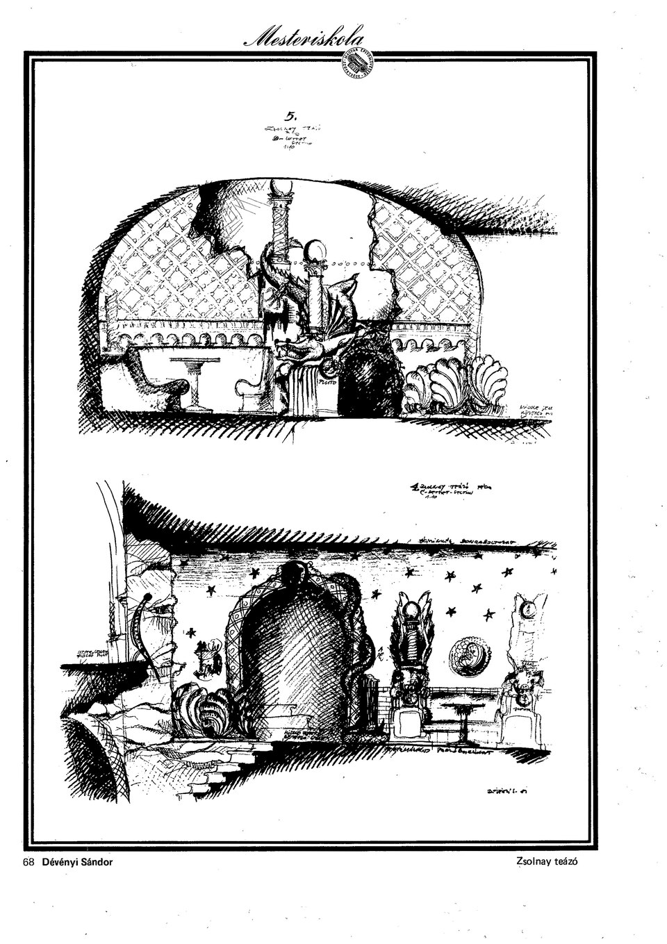 A VI. ciklus hallgatóinak terveiből. (Farkasdy Zoltán (szerk.): Mesteriskola F.É.K. VI., saját kiadvány, 1982., a Mesteriskola Archívumából)