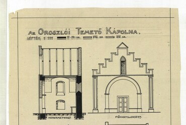 Stippek József: Oroszló, temetőkápolna, 1926 körül, Tervtár, ltsz. R 4223