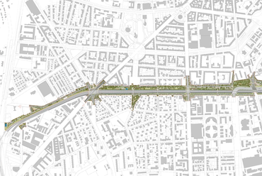 Terv a Déli Körvasút környezetrendezésére. Forrás: Nemzeti Infrastruktúra Fejlesztő Zrt. Facebook