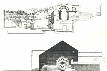 Forrás - Lux Géza: Az esztergomi ásatások építészi feladatai, Különlenyomat az „Építészet” 1942. évi 3. füzetéből., Királyi Magyar Egyetemi Nyomda, Bp., 1942., Várnai Dezső felmérései nyomán