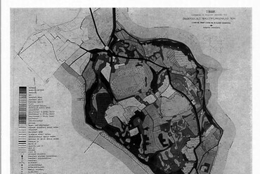 Tihany, Összevont Rendezési Terv / Forrás: Sedlmayr Jánosné Tihany összevont rendezési terve. Magyar Építőművészet 24 (1975) 5. 40-45.