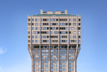 Látványterv a milánói Torre Velasca és környékének átalakítási tervéről. Forrás: Asti Architetti