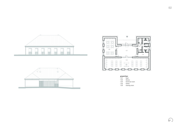 Alaprajz és homlokzati rajzok - Architekti zerozero: Leopoldov városháza.