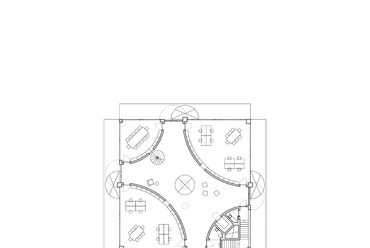 Ötödik emeleti alaprajz - INES Innovációs központ. Forrás: Pezo von Ellrichshausen