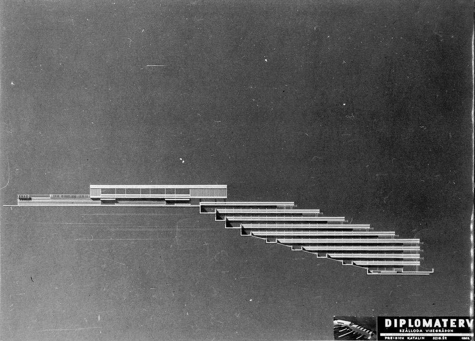Oldalhomlokzat a diplomamunkából, amely elnyerte a MÉSZ-ÉTE Diplomadíját. Fotó: Preisich Katalin archívuma