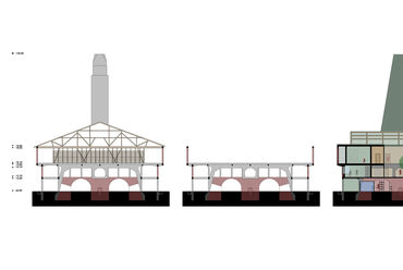 Téglagyár keresztmetszete régen, most és a terv szerint - Micélium tudásközpont a Téglagyári-völgyben- Krusinszky Kitti diplomaterve.