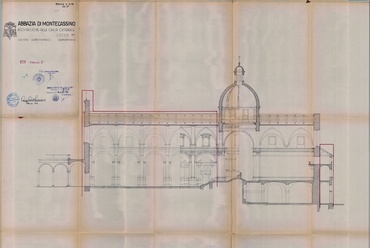 Monte Cassino, metszet. Forrás: Archivio Centrale dello Stato
