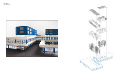Kollégium - makettfotó, robbantott ábra.
