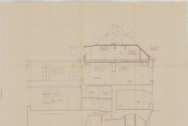 Archív terv, 1980-as átalakítás. Forrás: VÁTI, Államigazgatási Főiskola kiviteli terv, építész: Kelemen Bertalanné, 1979.
