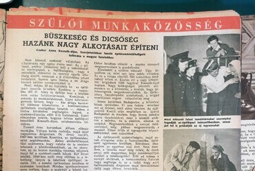 Czukor Anna írása a Nők Lapja 1952. május 22-i lapszámában. A szerző fotója
