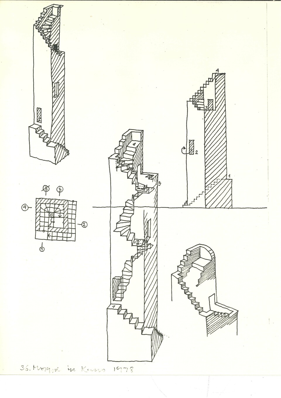 Minaret terve Kanóba, Nigéria, 1978 (Fekete portfólió)
