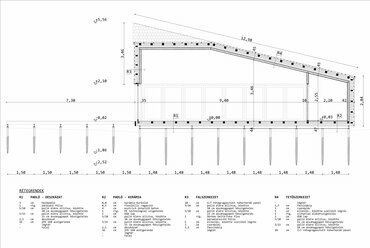 Alkotóműhely metszete. DEMO Gyermekfoglalkoztató Alkotótábor terve. 2023-24. Fleischer Balázs.
