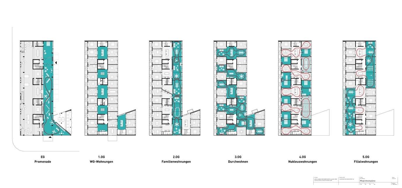 Alaprajz, diagram. SUMMACUMFEMMER & Büro Juliane Greb: San Riemo társasház. Fotó: Florian Summa
