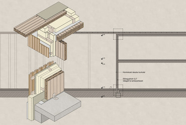 Szerkezeti metszet és részlet. Látványméhészet, Erdőspuszta (Debrecen). Ugrai Noémi diplomaterve. 2024.
