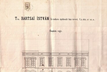 Dósa nádor tér 2. (Czegléd utcai kerület 17.) Barcsay István házának a tervrajza, Barcsay Miklós építőmester, 1858. február 11. Forrás: Magyar Nemzeti Levéltár Hajdú-Bihar Vármegyei Levéltára HU MNL HBVL XV. 12. 400.
