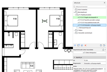 Jelkulcs párbeszédablak és használata. Forrás: Graphisoft
